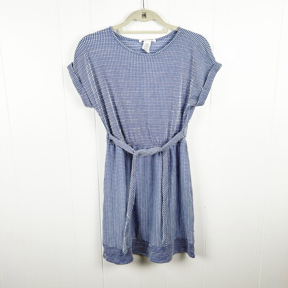 NWT Caution to the Wind Blue and White Gingham Short Sleeve Dress M